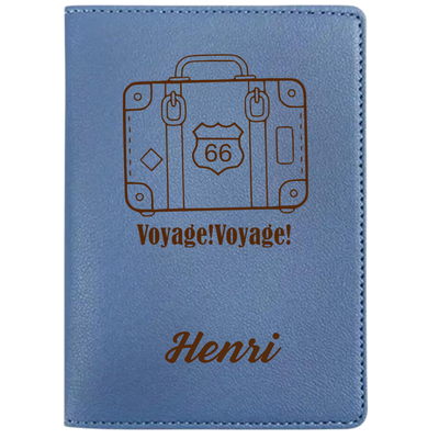 Personalized Passport Cover Sky Blue, 1st Class Travel 