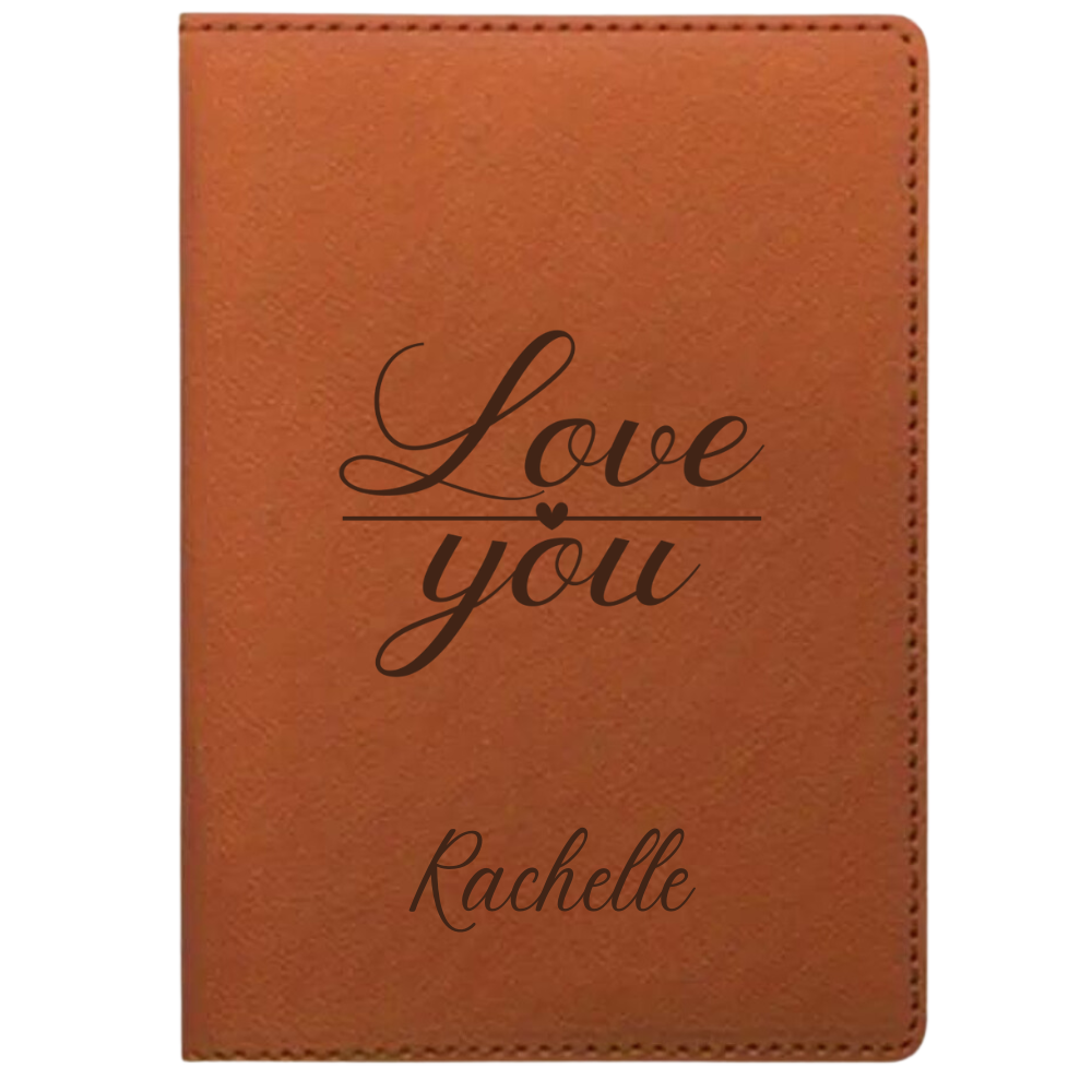 Personalized Gray Passport Cover engraved in our workshop