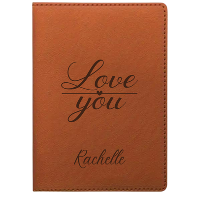 Personalized Gray Passport Cover engraved in our workshop